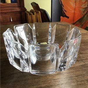 Vintage Orrefors Sweden Corona Crystal Bowl by Lars Hellsten